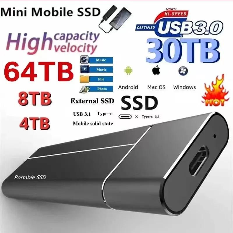 ޴  SSD ϵ ̺, ƮϿ  ָ Ʈ ̺, USB 3.0 C Ÿ, 16TB ϵ ũ, 1TB, 2TB, 4TB, 8TB